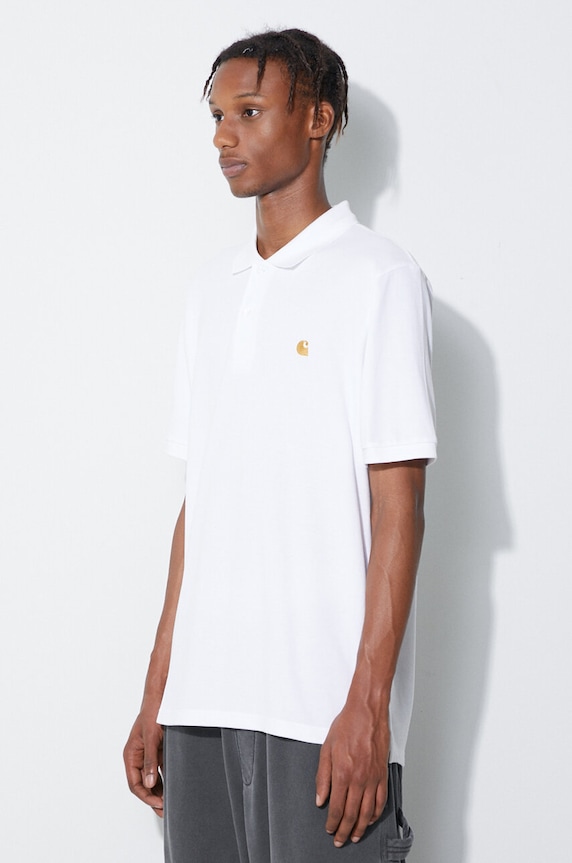 Хлопковое поло Carhartt WIP белый I023807