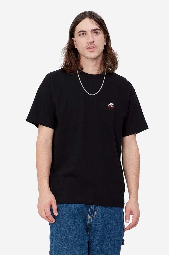 Carhartt WIP cotton T-shirt Big Buck Planet friendly black I032029