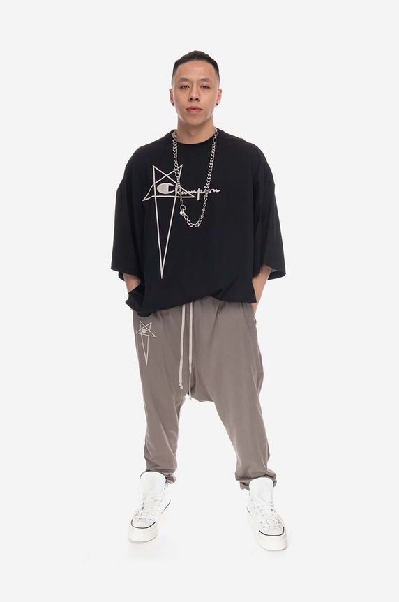 Champion T-shirt Rick Owens x Champion Tommy round neck black CM02C9229