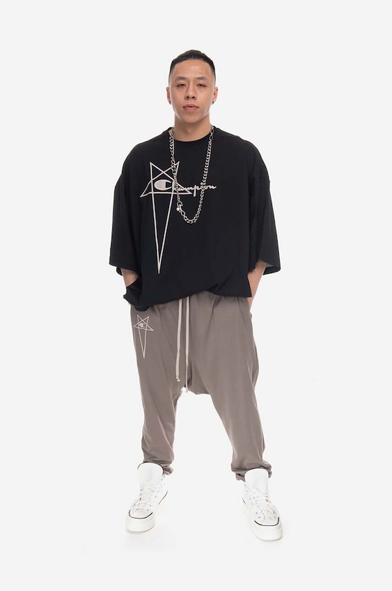 Champion T-shirt Rick Owens x Champion Tommy round neck black CM02C9229