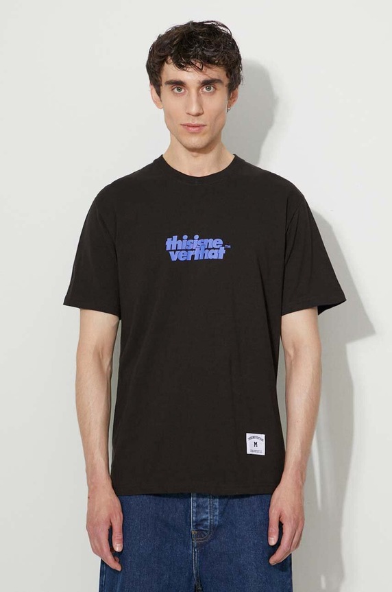 thisisneverthat t-shirt bawełniany nadruk czarny TN231TTSST05