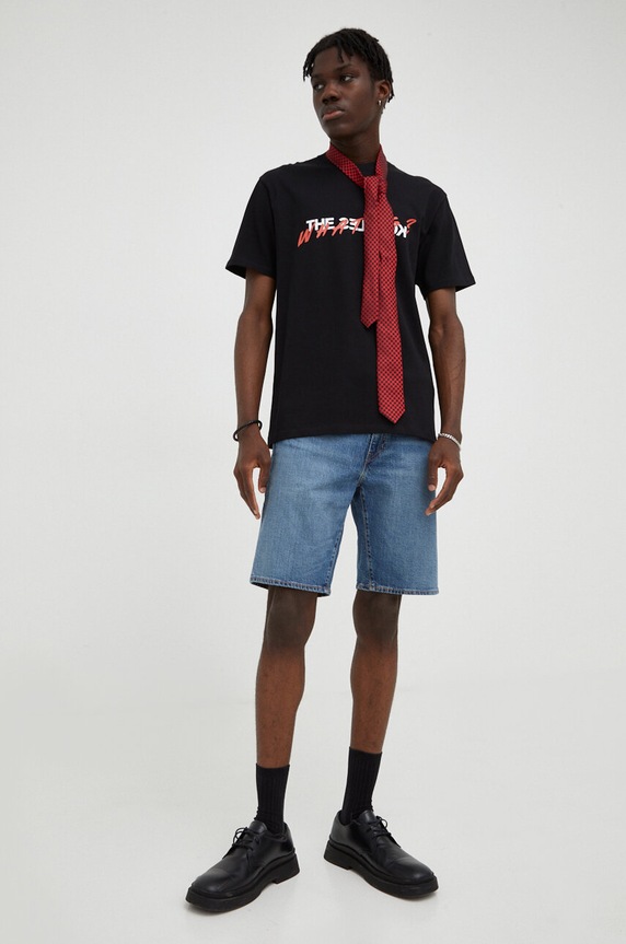 The Kooples tricou din bumbac HTSC18090K negru AA00