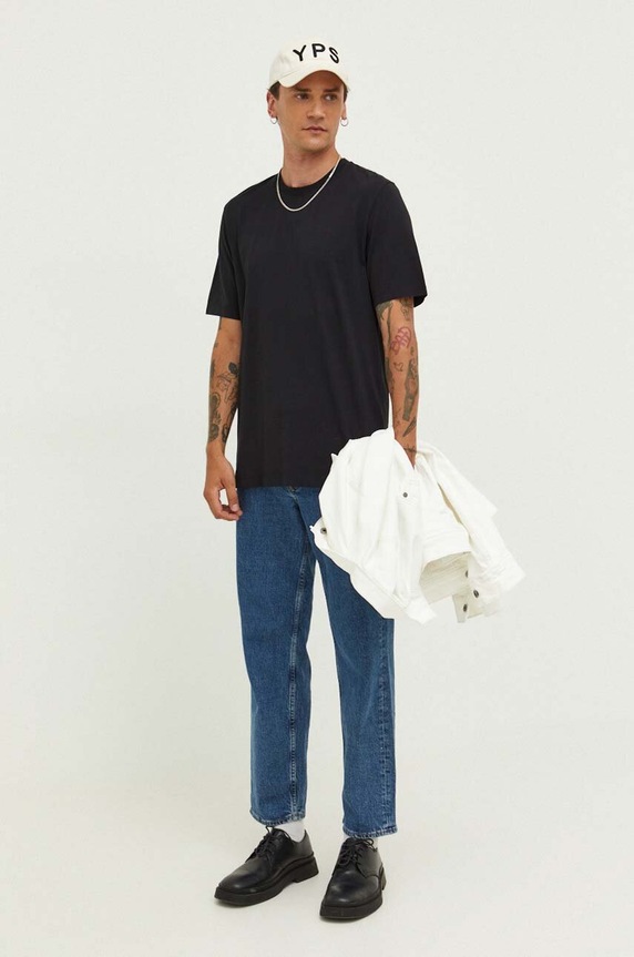 Samsoe Samsoe t-shirt bawełniany M10000001 czarny AA00