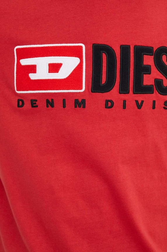 Diesel tricou din bumbac A03766.0GRAI rosu