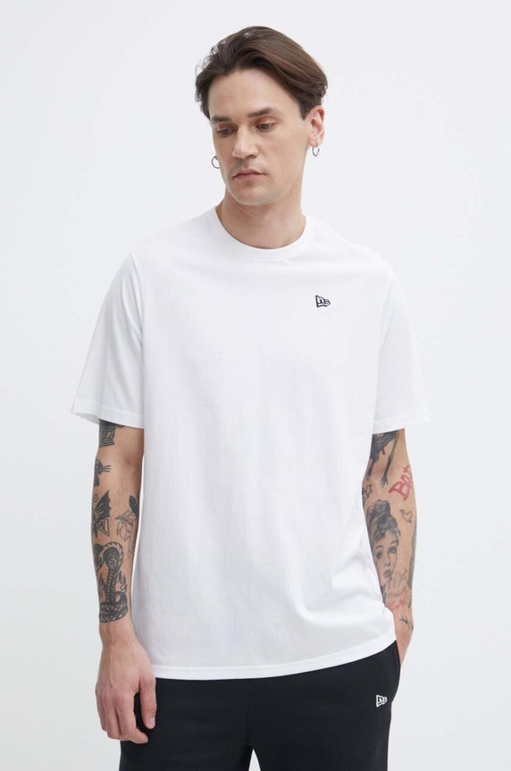 Хлопковая футболка New Era regular белый 60416745