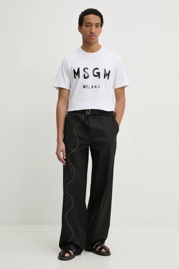 MSGM t-shirt bawełniany 2000MM510.200002 biały AA00