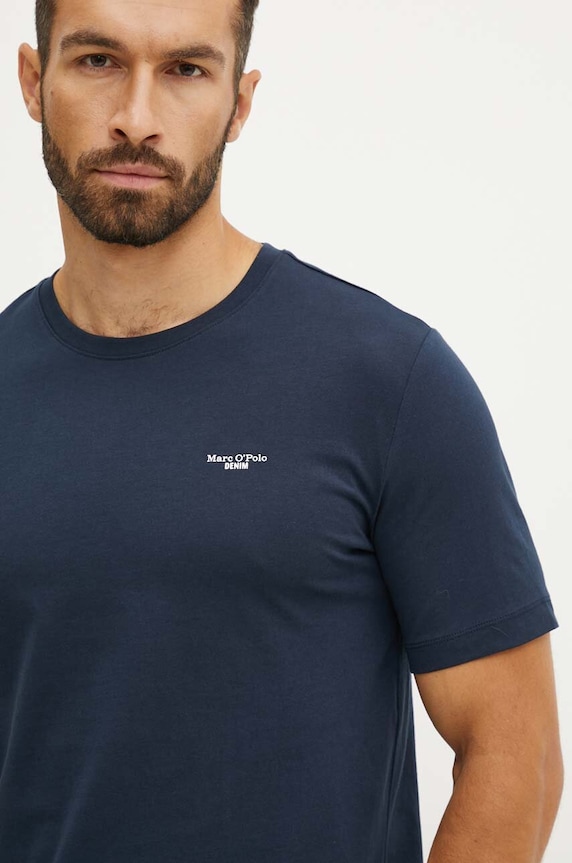 Odzież Marc O'Polo t-shirt bawełniany DENIM 5000006274 granatowy