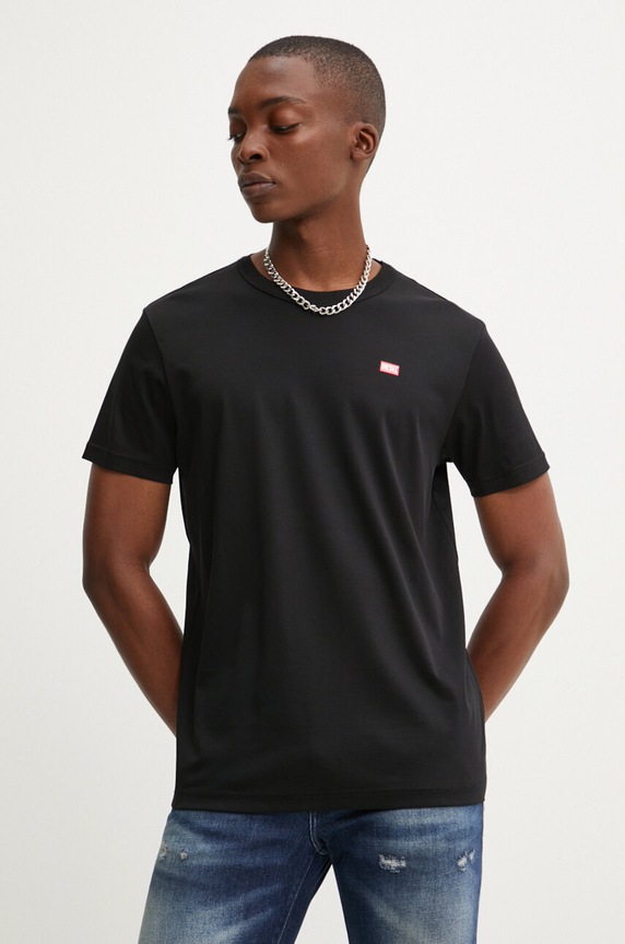 Diesel tricou din bumbac T-MIEGOR-K77 negru A14819.0SKAF