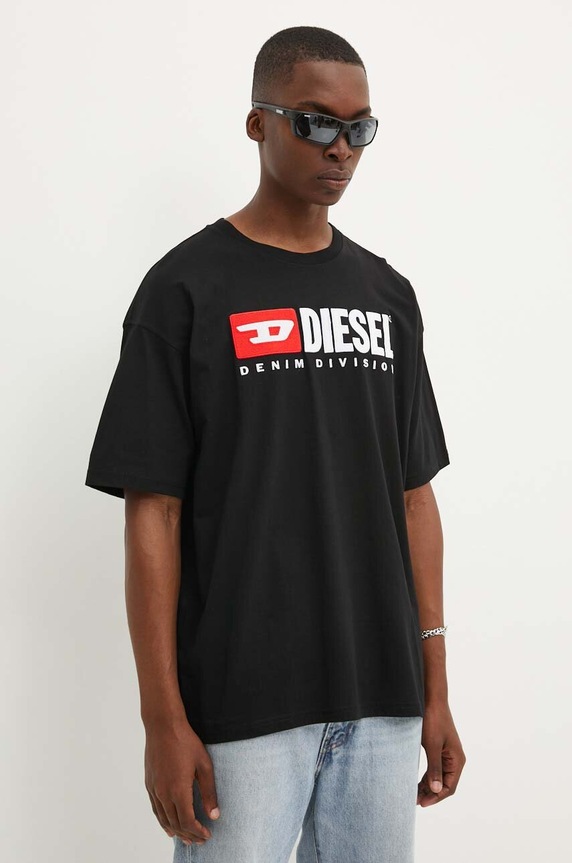 Diesel t-shirt in cotone T-BOXT-DIV rilassato nero A14943.0GRAI