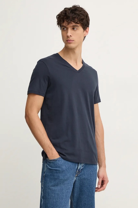 Памучна тениска Armani Exchange 8NZT75.ZJA5Z.NOS тъмносин AA00