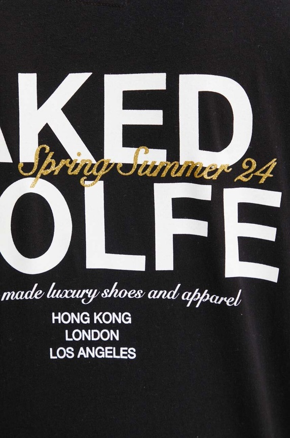 Bavlnené tričko Naked Wolfe classic.tee čierna