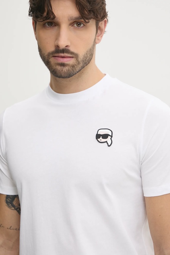 Bavlnené tričko Karl Lagerfeld biela 500224.755710