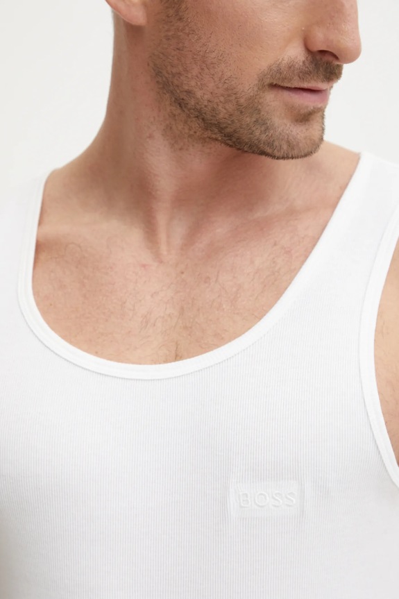 BOSS τοπ ανδρικό βαμβακερό TankTop3P RibClassic 3-pack 50542132 μπεζ