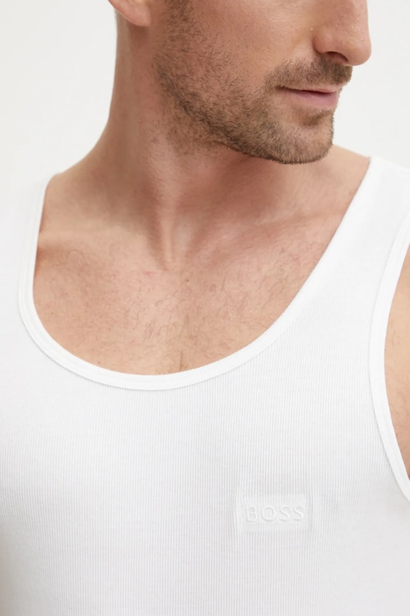 BOSS τοπ ανδρικό βαμβακερό TankTop3P RibClassic 3-pack 50542132 μπεζ