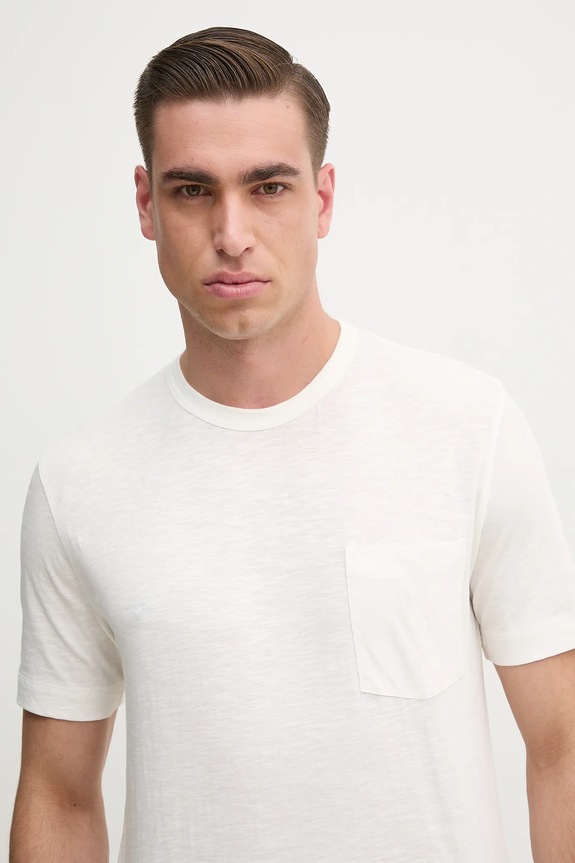 Bombažna kratka majica Marc O'Polo bež M23217651204