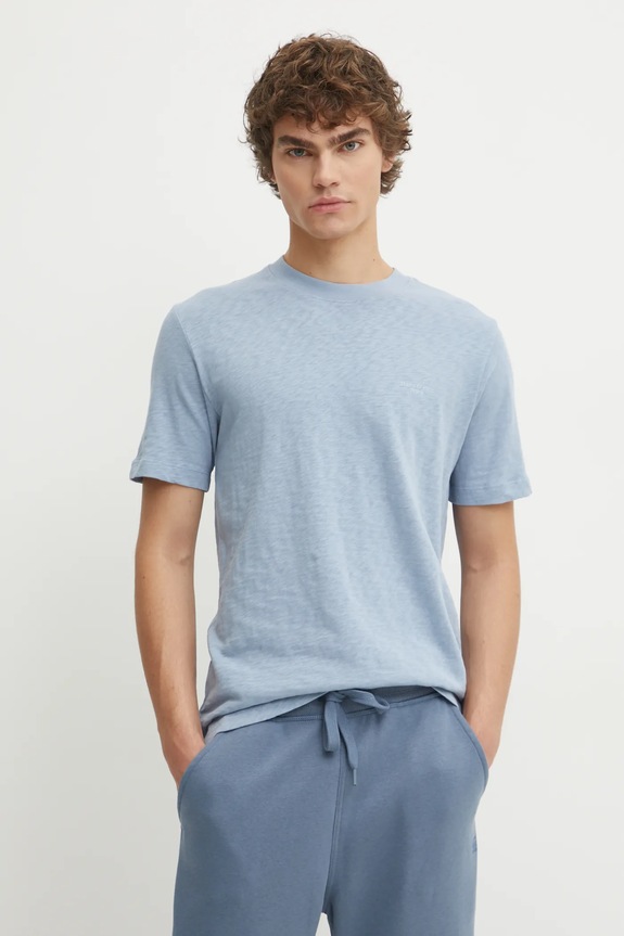 Marc O'Polo tricou din bumbac uni albastru 5000006273