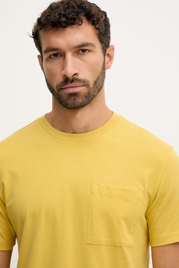 United Colors of Benetton pamut póló sárga 3BL0U10A8
