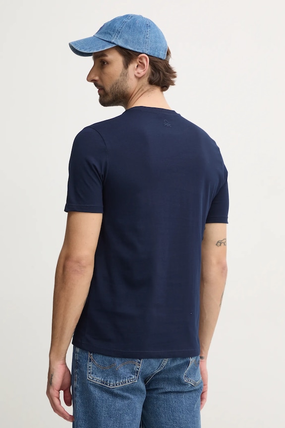 Oblečenie Bavlnené tričko United Colors of Benetton 3BL0U10A8 tmavomodrá