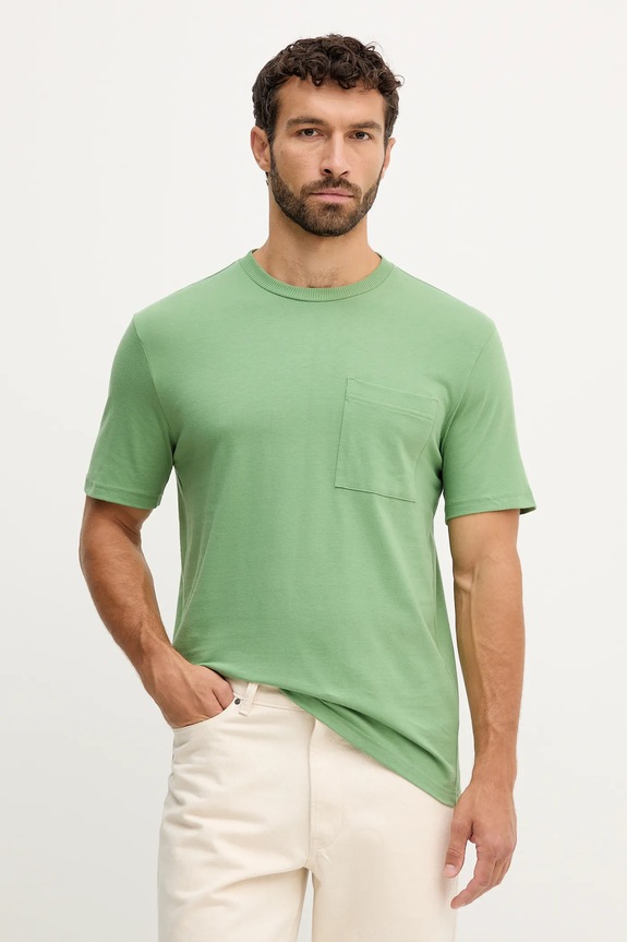 United Colors of Benetton pamut póló zöld 3BL0U10A8