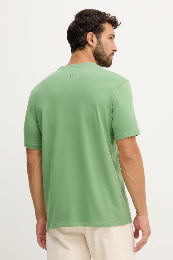 United Colors of Benetton pamut póló 3BL0U10A8 zöld AA00