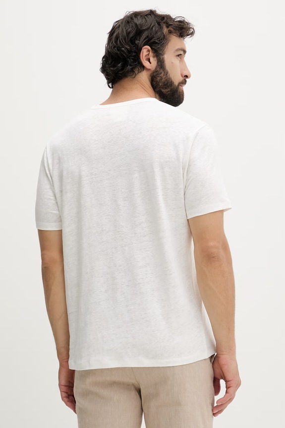 Odzież MC2 Saint Barth T-shirt męski lniany ECS0001 beżowy