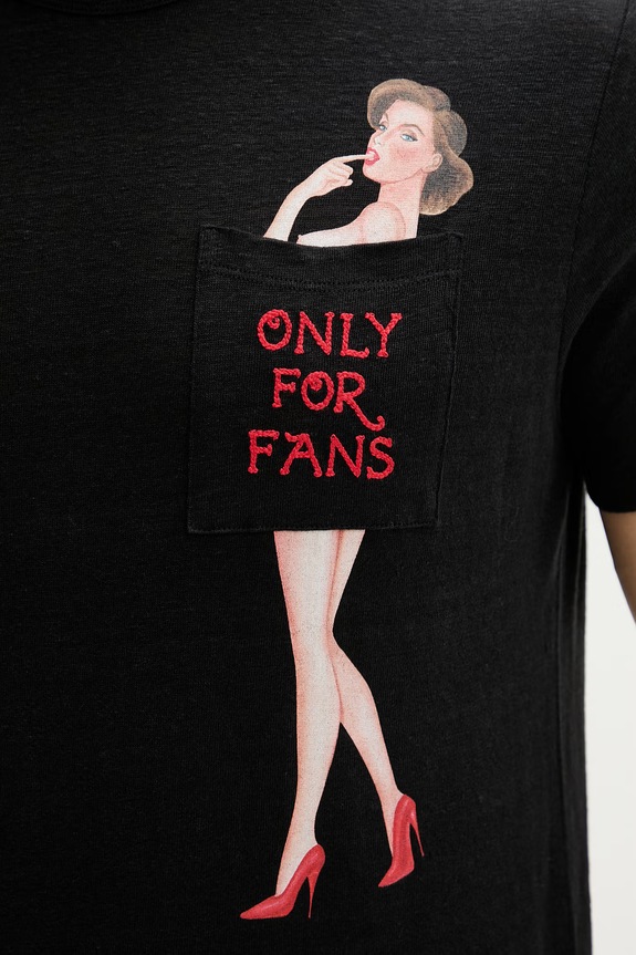 MC2 Saint Barth T-shirt męski lniany ECS0001 czarny
