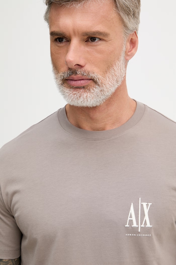Armani Exchange tričko pánske bavlnené hnedá XM000365.AF12308.NOS