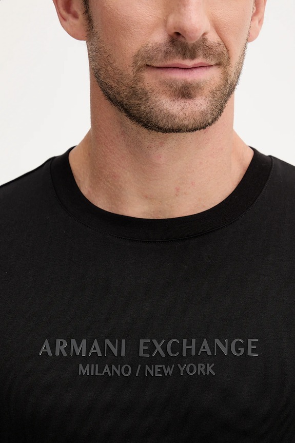 Pamučna majica Armani Exchange crna XM001280.AF10361.NOS