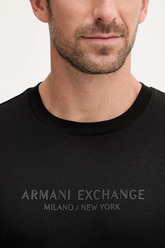 Pamučna majica Armani Exchange crna XM001280.AF10361.NOS