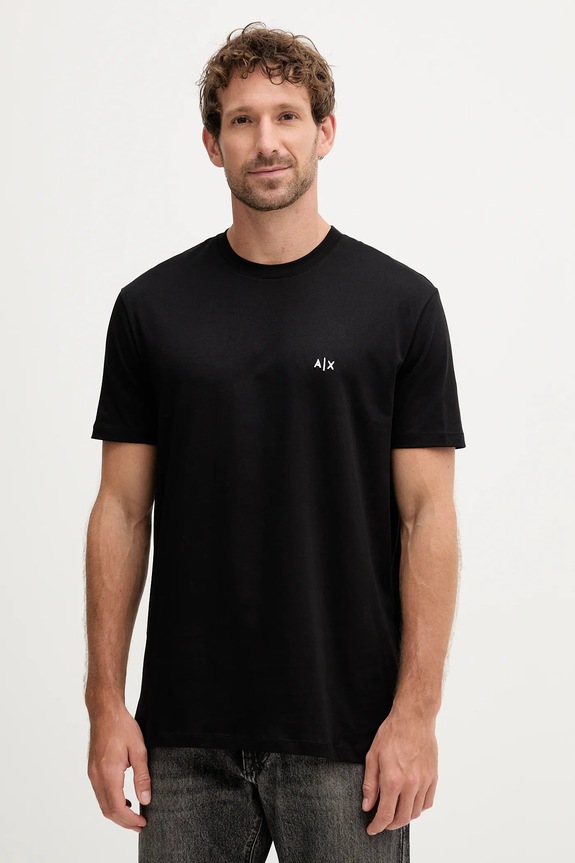 Armani Exchange pamut póló pamut fekete XM001568.AF10358.NOS