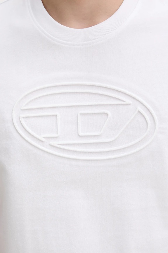 Diesel t-shirt bawełniany T-ADJUST-BIGOVAL A17402.0NJBM biały