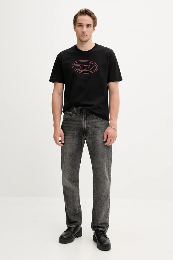 Diesel t-shirt in cotone T-ADJUST-BIGOVAL A17402.0NJBM nero AA00