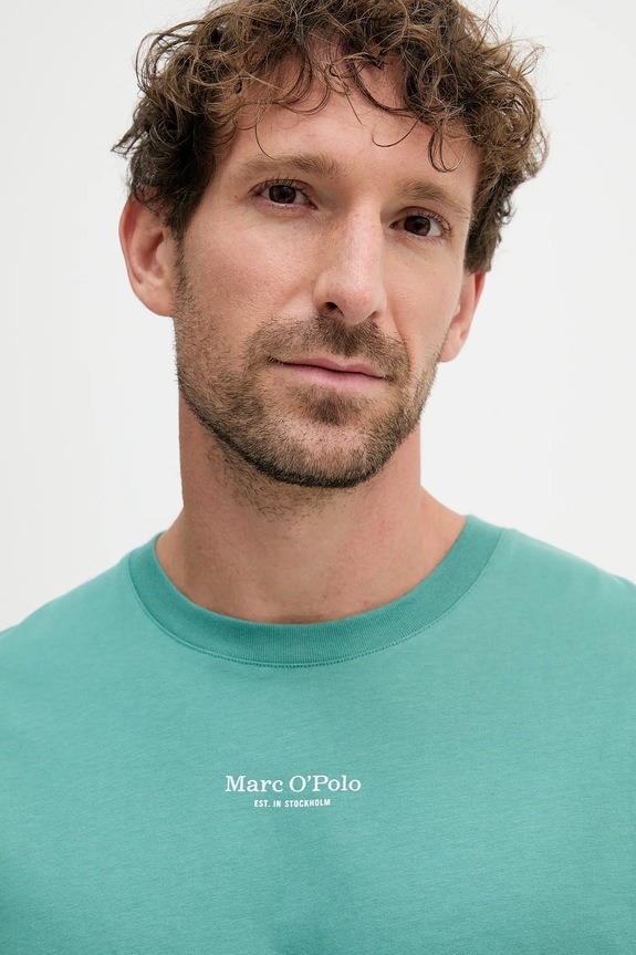 Marc O'Polo t-shirt bawełniany turkusowy M26201251382