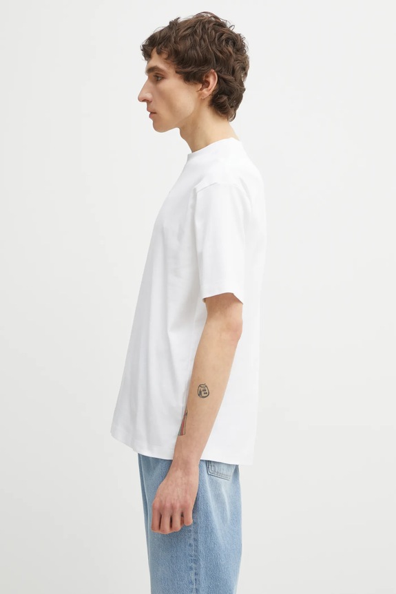 Хлопковая футболка Drôle de Monsieur Le T-Shirt Slogan Classique PERM.TS202.CO002 белый AA00