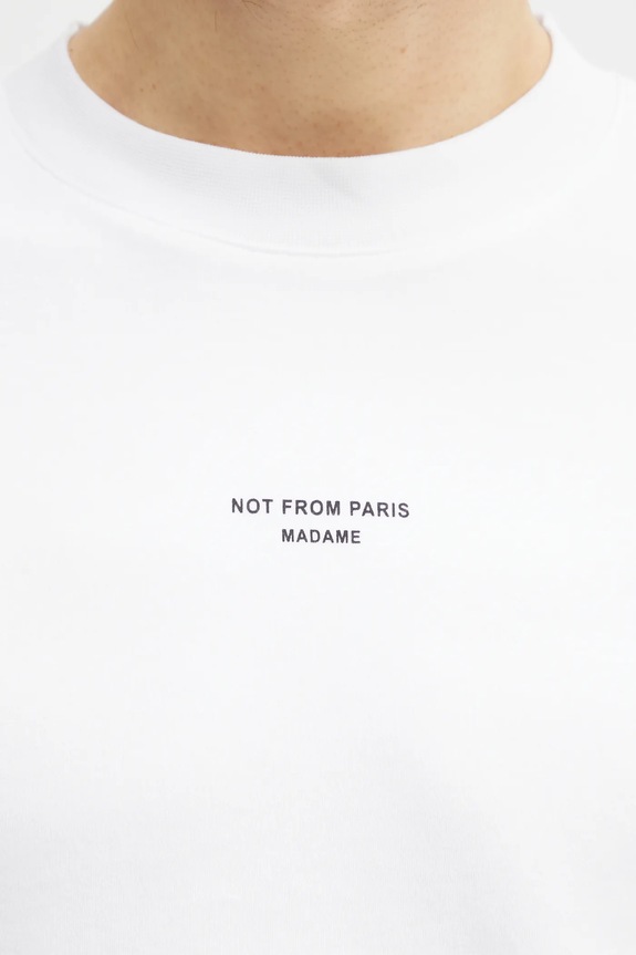 Хлопковая футболка Drôle de Monsieur Le T-Shirt Slogan Classique белый PERM.TS202.CO002