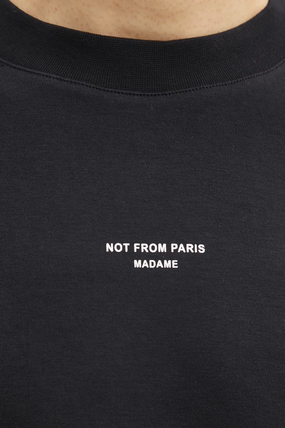 Drôle de Monsieur t-shirt in cotone Le T-Shirt Slogan Classique nero PERM.TS202.CO002