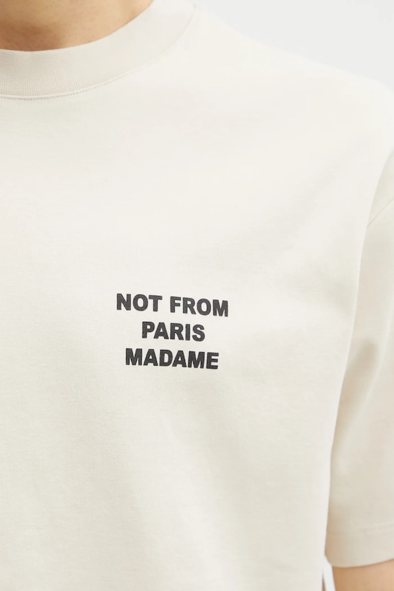 Бавовняна футболка Drôle de Monsieur Le T-Shirt Slogan бежевий PERM.TS203.CO002