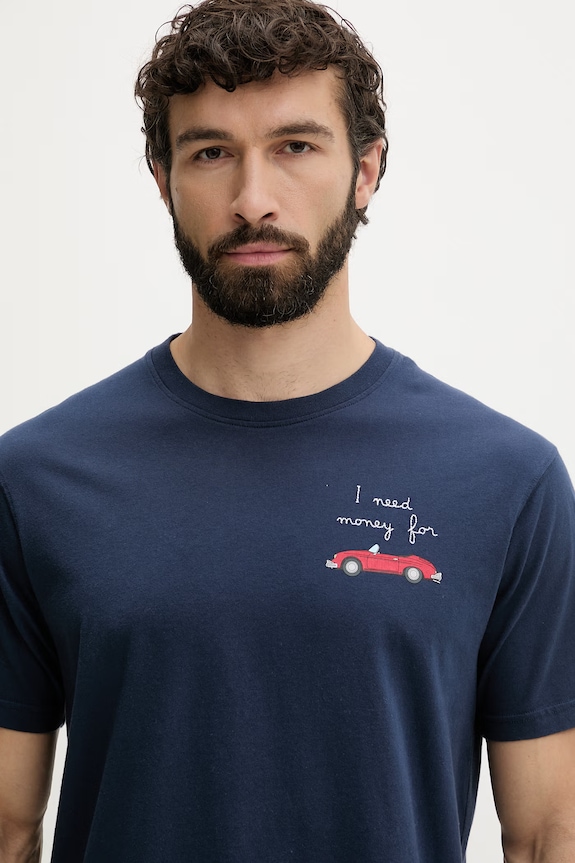 MC2 Saint Barth T-shirt męski bawełniany granatowy POT0001.