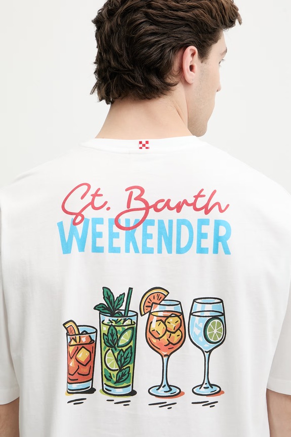 MC2 Saint Barth T-shirt męski bawełniany DLR0001 biały