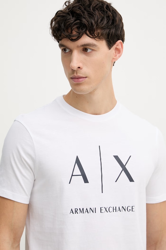 Armani Exchange tričko pánske bavlnené biela XM002683.AF10356.NOS