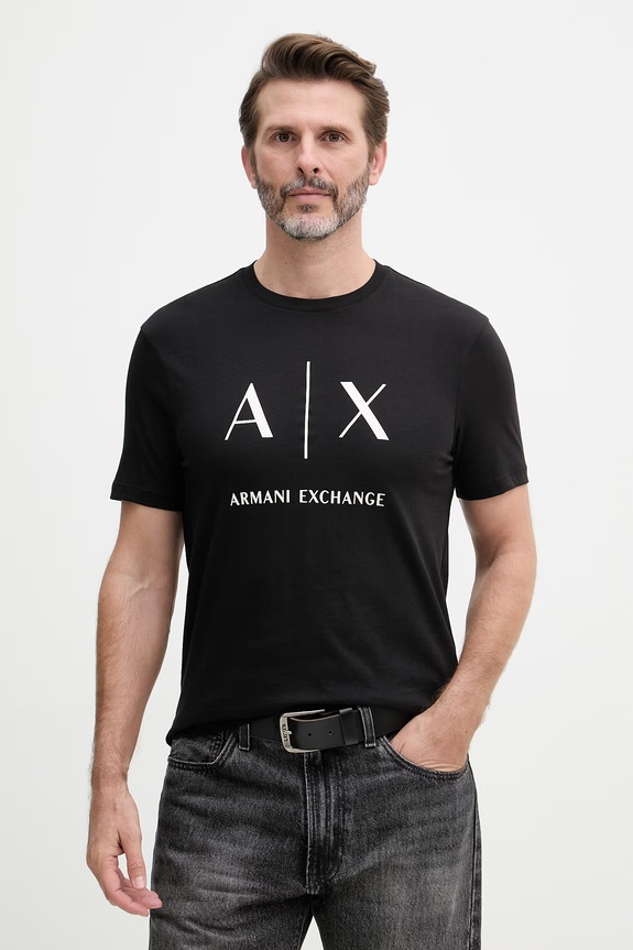 Armani Exchange tričko pánske bavlnené čierna XM002683.AF10356.NOS