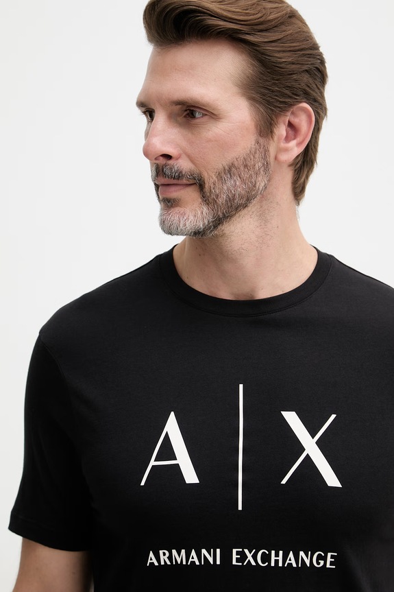 Armani Exchange tričko pánske bavlnené čierna XM002683.AF10356.NOS