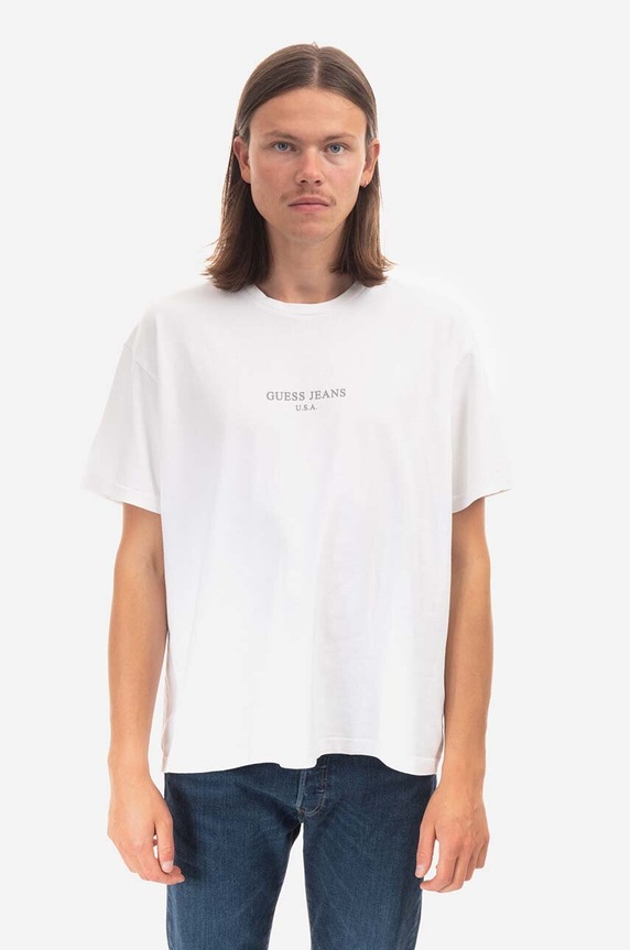 Βαμβακερό μπλουζάκι Guess M2BI01.KBB50 λευκό AA00