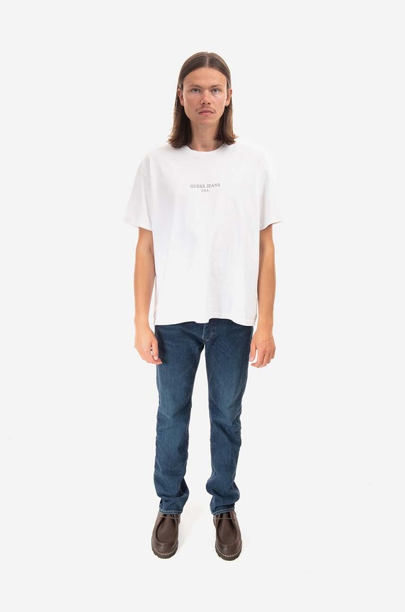 Ρούχα Βαμβακερό μπλουζάκι Guess M2BI01.KBB50 λευκό