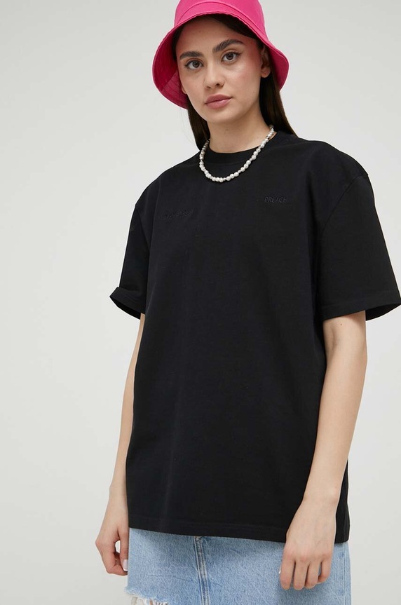Bombažna kratka majica Preach 206313.NOS črna AW24