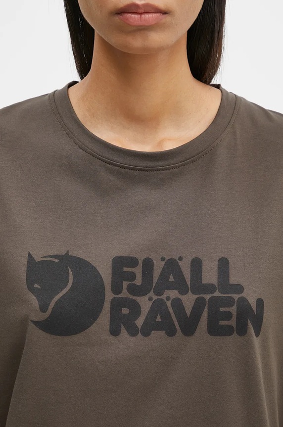 Αθλητικό μπλουζάκι Fjallraven Fjallraven Logo πράσινο F87310.633