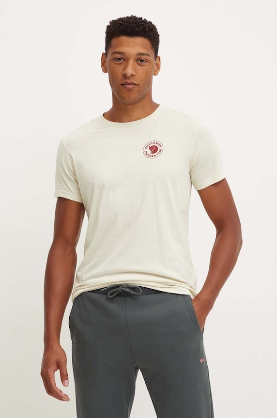 Majica kratkih rukava Fjallraven 1960 Logo T-shirt regular bež F87313.113
