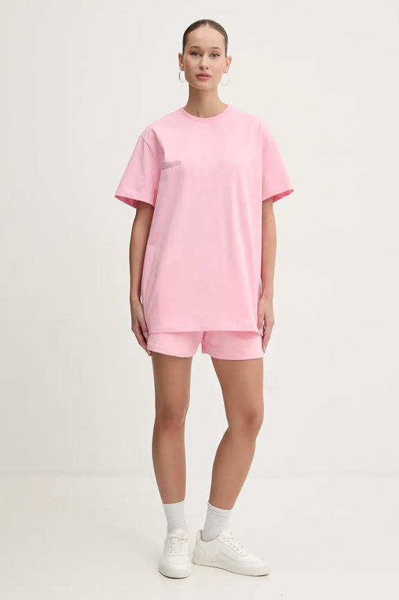 Pangaia t-shirt bawełniany różowy 10000287