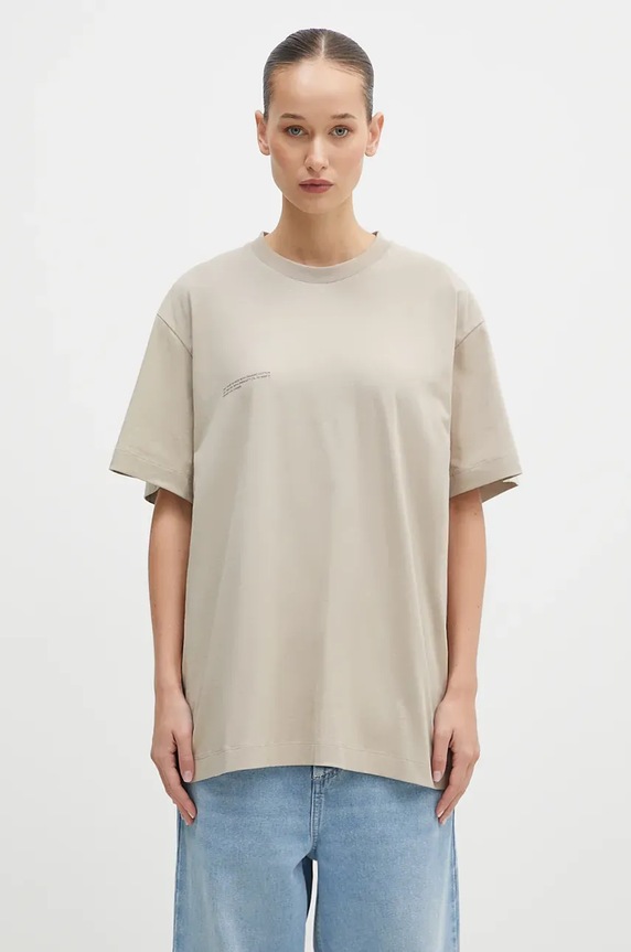 Pangaia t-shirt in cotone beige 10000287