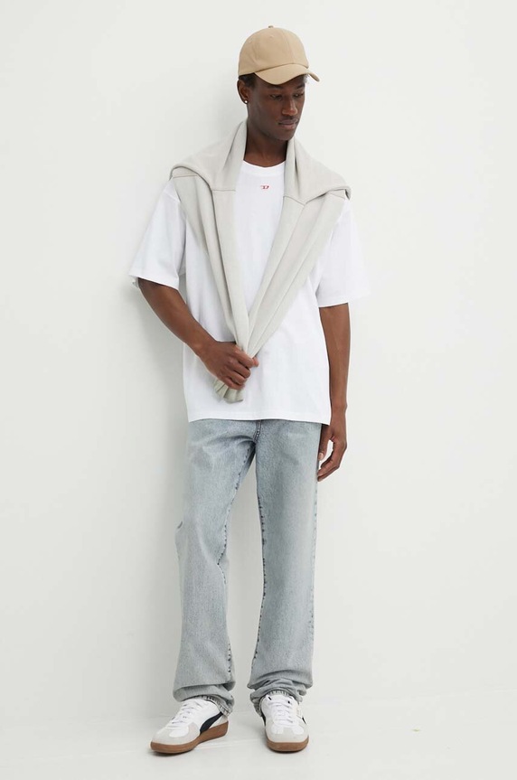 Diesel tricou din bumbac T-BOXT-D MAGLIETTA A13937.0NIAR alb AA00